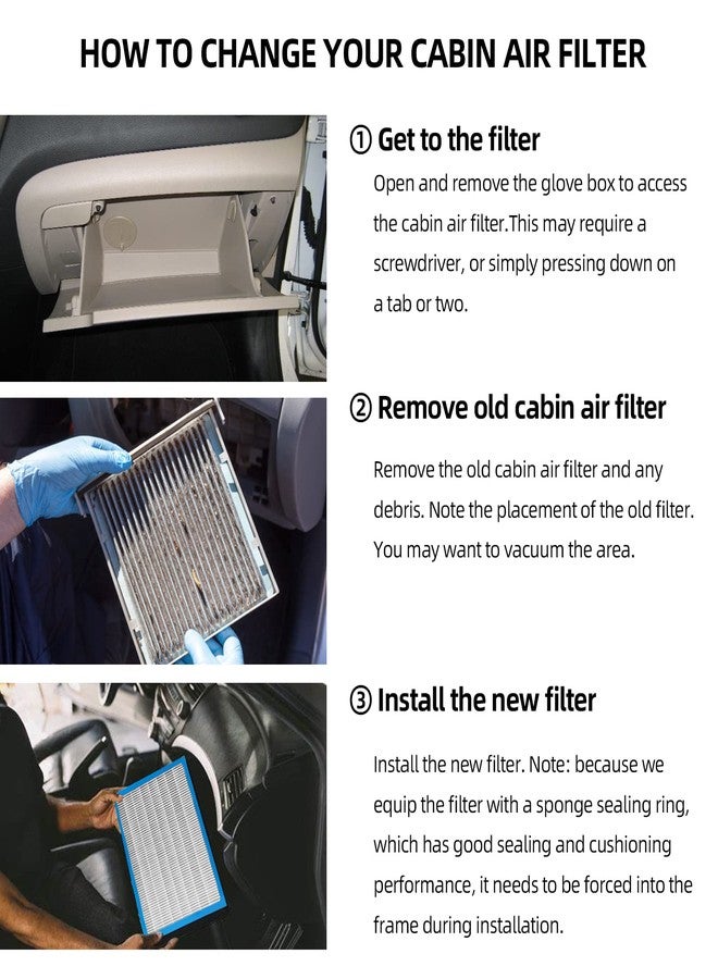 SEINECA CF10374 Cabin Air Filter Compatible with Toyota 05-23 Tacoma, Dodge 13-16 Dart, Pontiac 03-08 Vibe Replaces #87139YZZ09 OEM Replacement AC Filter with Carbon for Car Air Conditioner - Image 4